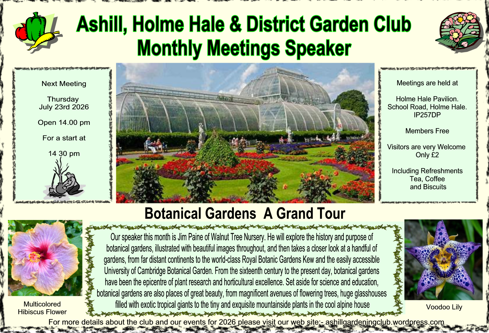 Monthly Meeting – Botanical Gardens – A Grand Tour